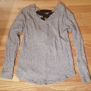 Grey lace back sweater